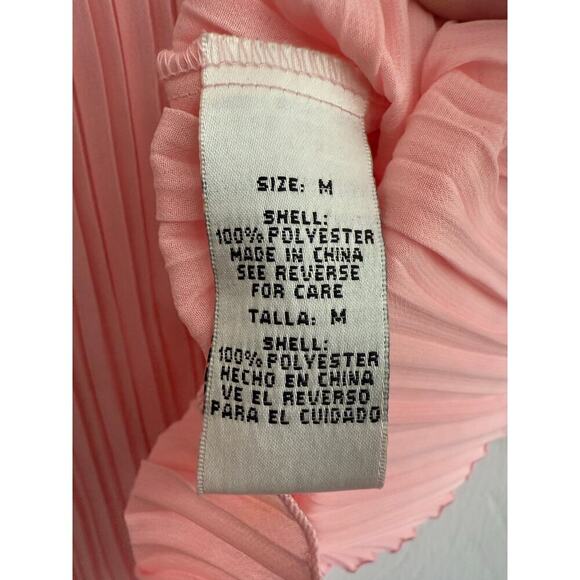 Kaelyn-Max Pink Pleated Sheer Sequin Vintage Blouse Size Medium - Picture 6 of 9